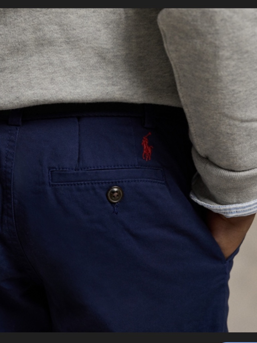 Boys 16 polo Ralph Lauren Navy blue Straight-Leg Cotton chino Pants with logo